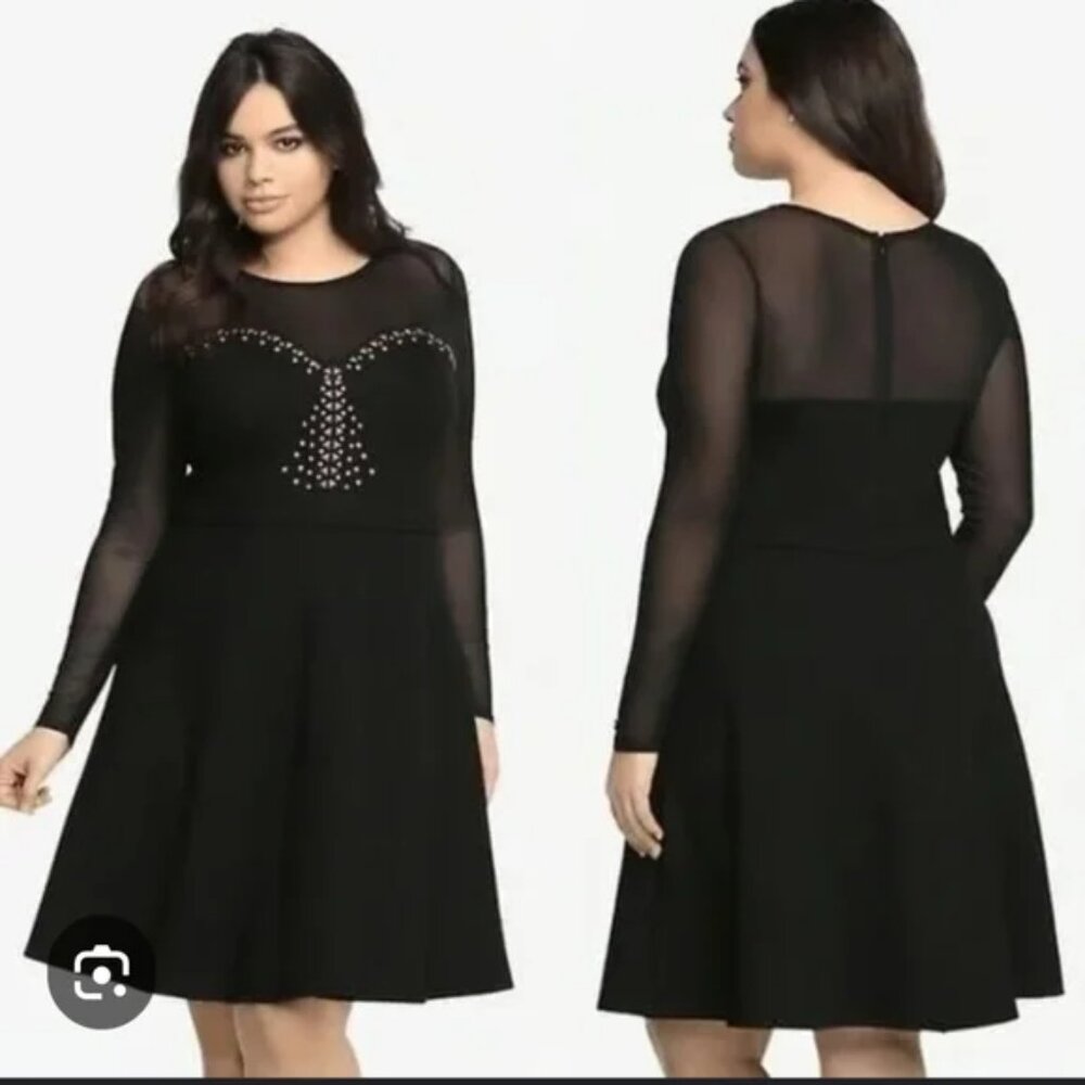 Torrid Mesh Studded Skater Dress